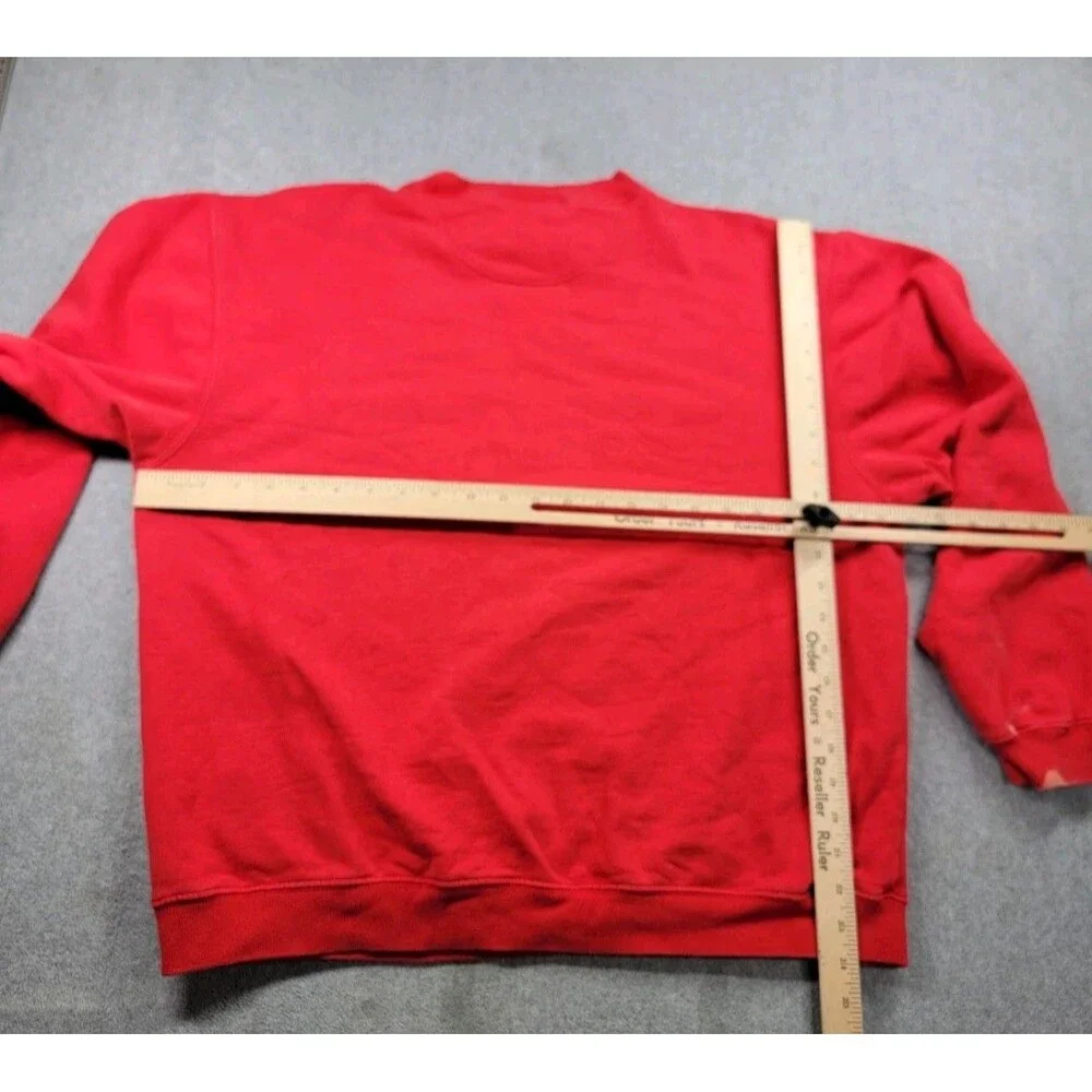 Vintage Reebok Kansas City‎ Chiefs Sweater Mens M Red Sweatshirt BLEACH NFL Y2K